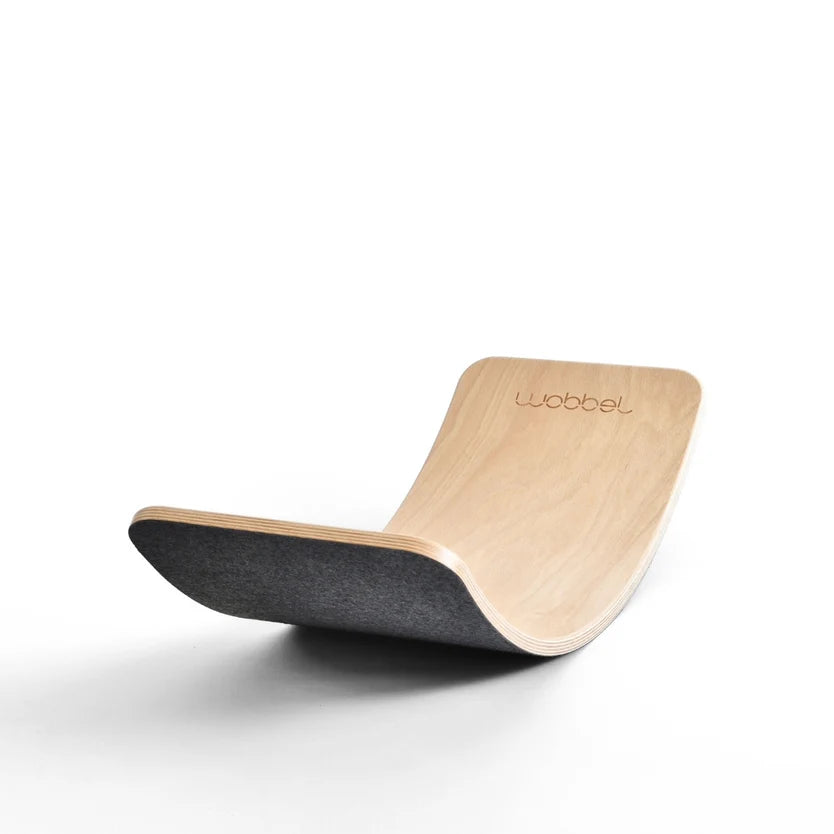 Wobbel Balance Board - Lite with Hardwearing Recycled Vegan Felt Base - Mouse Grey